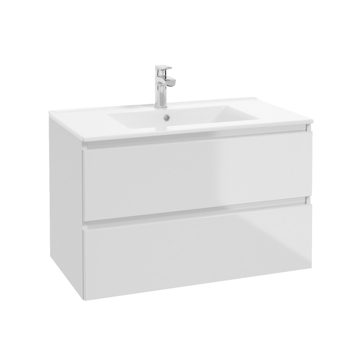 Kabinet Deluxe 80 cm blank hvid - REN